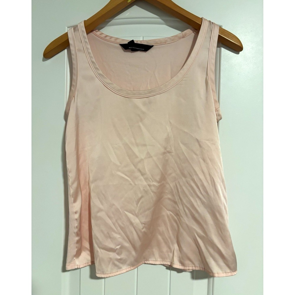 White House Black Market Women's Pink Satin front Top XS romantic coquette